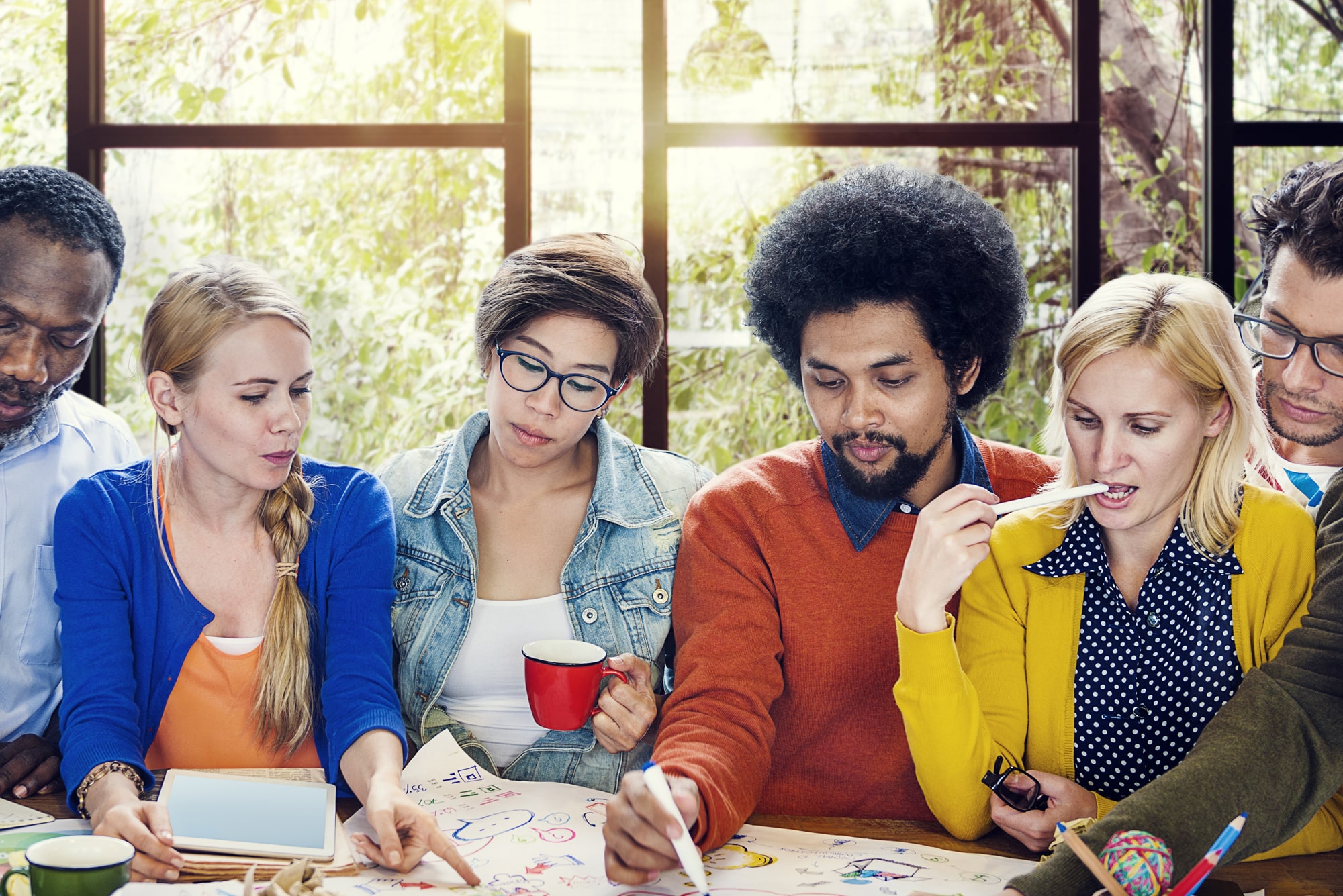 Diverse group of people in a meeting